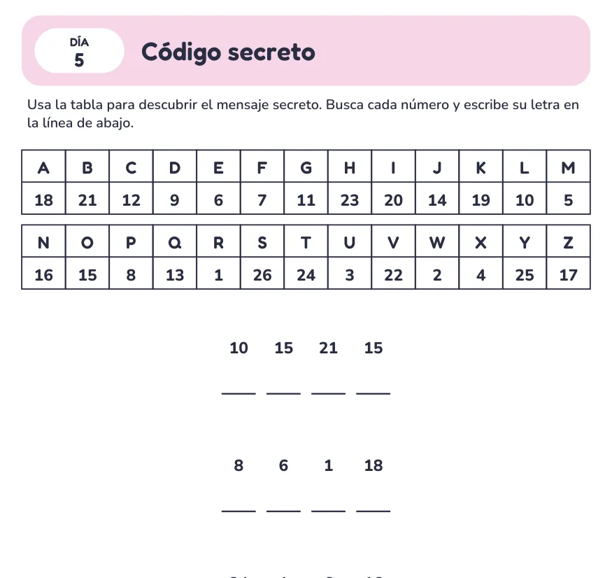 Página de código secreto